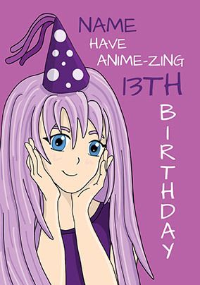 Anime Girl Amazing 13TH Birthday Card