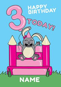 Bouncy Castle 3 Today Birthday Card