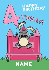 Tap to view Bouncy Castle 4 Today Birthday Card