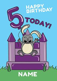 Bouncy Castle 5 Today Birthday Card