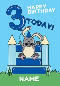Blue 3 Today Birthday Card