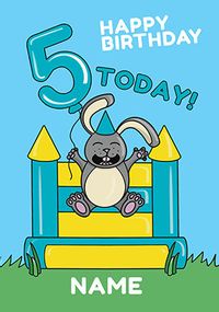 Teal 5 Today Birthday Card