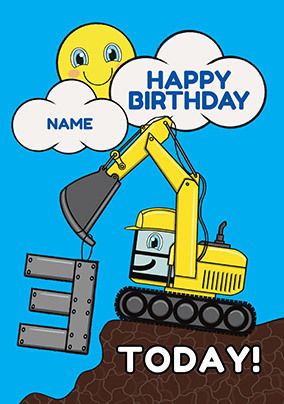 Digger 3 Today Birthday Card