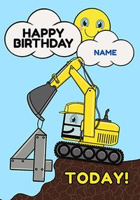 Digger 4 Today Birthday Card