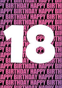 18TH Pink Birthday Card