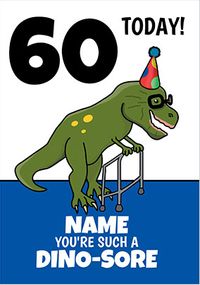60TH Dinosaur Birthday Card