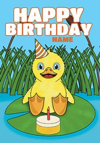 Duckling Personalised Birthday Card