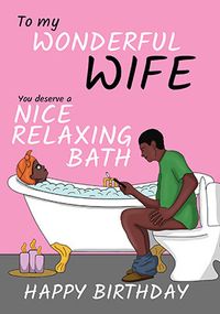 Tap to view Relaxing Wonderful Wife Birthday Card