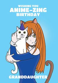 Granddaughter Anime-zing Birthday Card