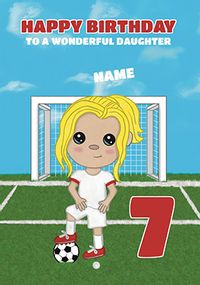 Tap to view Footie Daughter 7th Birthday Card