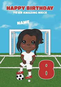 Footie Daughter 8th Birthday Card
