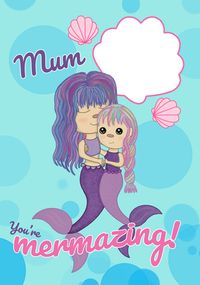 Mum Mermazing Photo Birthday Card