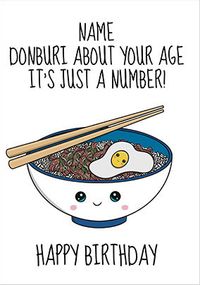 Tap to view Donburi About Your Age Birthday card