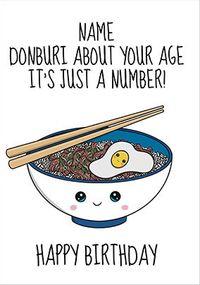 Tap to view Donburi About Your Age Birthday card
