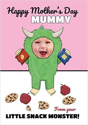 Snack Monster Photo Mothers Day Card