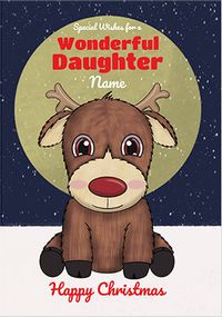 Daughter Reindeer Christmas Card