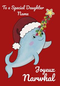 Narwhal Daughter Christmas Card