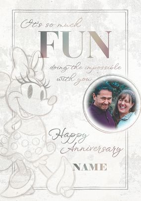 Minnie Mouse Photo Upload Anniversary Card