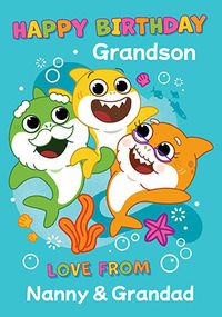Baby Shark Grandson Birthday Card