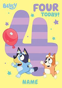 Bluey 4 Today Birthday Card
