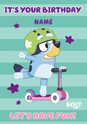 Bluey Fun Scooter Birthday Card