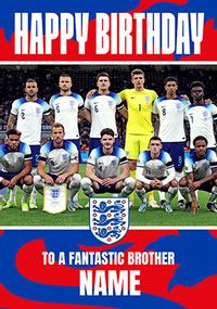 England Football Brother Birthday Card