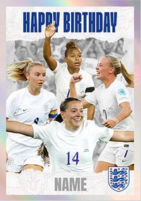 England Lionesses - Players Personalised Birthday Card