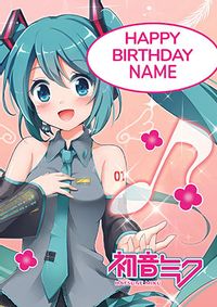 Tap to view Hatsune Miku - Birthday Personalised Card