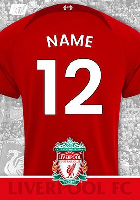 Liverpool Age 12 Shirt Personalised Birthday Card