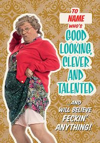 Tap to view Mrs Brown - Good Looking Personalised Birthday Card