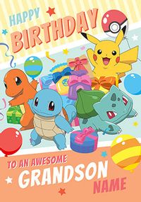 Pokemon - Grandson Personalised Birthday Card