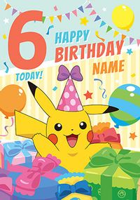Pokemon - 6 Today Personalised Birthday Card