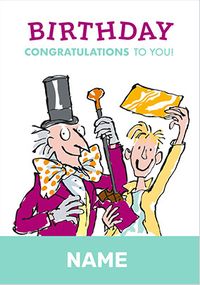 Roald Dahl - Birthday Congratulations Personalised Card