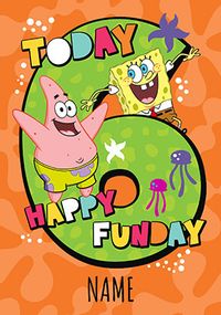 SpongeBob 6 Today Birthday card