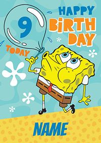 9 Today Bubble SpongeBob Birthday Card