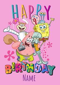 SpongeBob Group Birthday Card