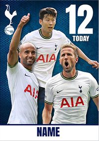 Spurs Age 12 Football Personalised Birthday Card