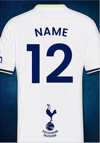 Spurs Age 12 Shirt Personalised Birthday Card