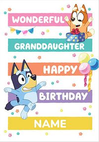 Bluey Personalised Granddaughter Birthday Card