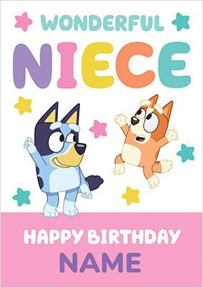 Bluey Personalised Niece Birthday Card