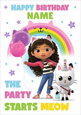 Party Starts Meow Birthday Card