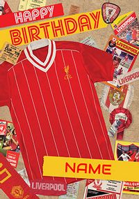 Liverpool Retro Shirts Personalised Birthday Card