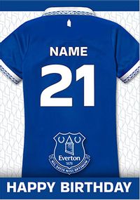 Everton Football Shirt Birthday Card