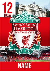 Tap to view Liverpool 12 Today Personalised Birthday Card