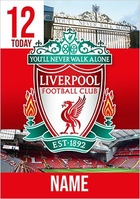 Liverpool 12 Today Personalised Birthday Card