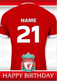 Liverpool Shirt Birthday Card