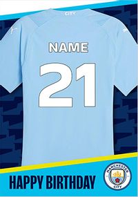 Man City Shirt Birthday Card