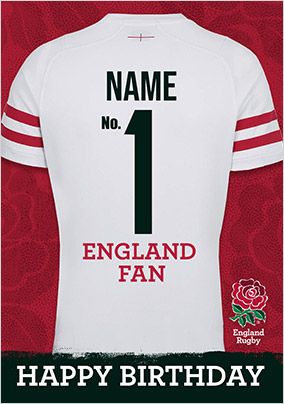 No.1 England RFU Fan White Shirt Card
