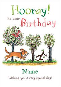 Tap to view Stickman - Hooray it's Your Birthday Personalised Card