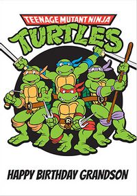Tap to view Ninja Turtles - Grandson Personalised Birthday Card